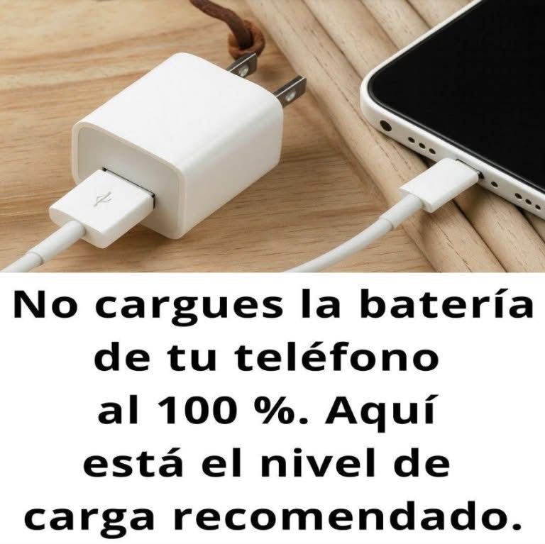 No Cargues la Batería de tu Teléfono al 100