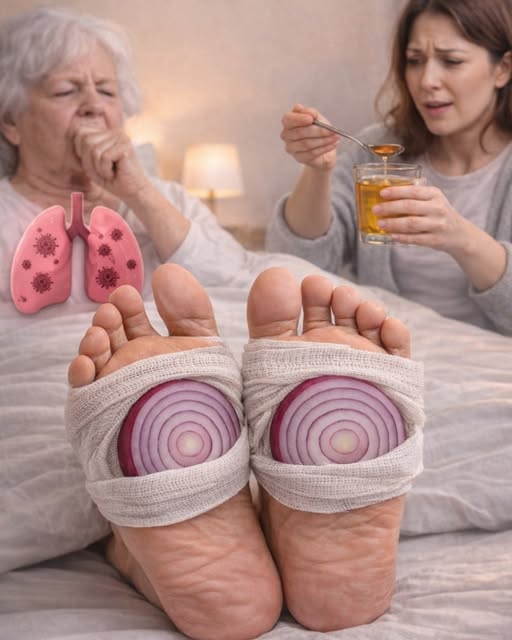 🌙 Truco Sorprendente con Cebolla en los Calcetines para Aliviar la Tos y la Nariz Tapada por la Noche 🌿