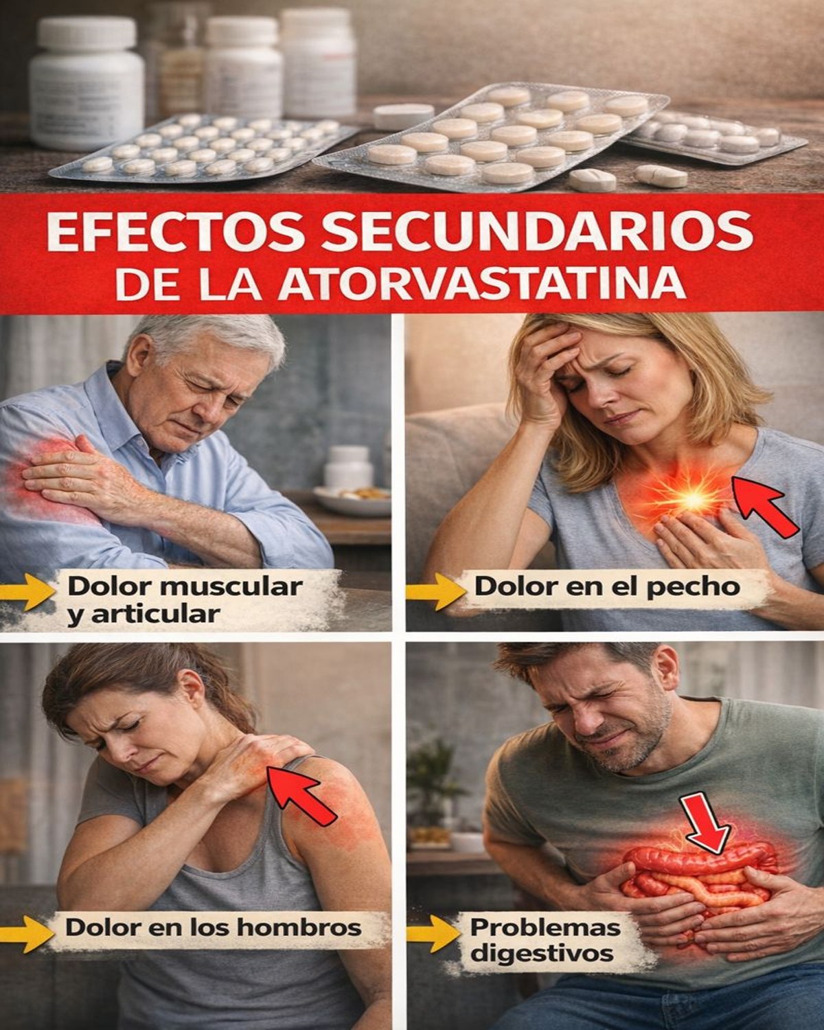 Los 15 Efectos Secundarios Ocultos de la Atorvastatina que Pueden Tomarte por Sorpresa